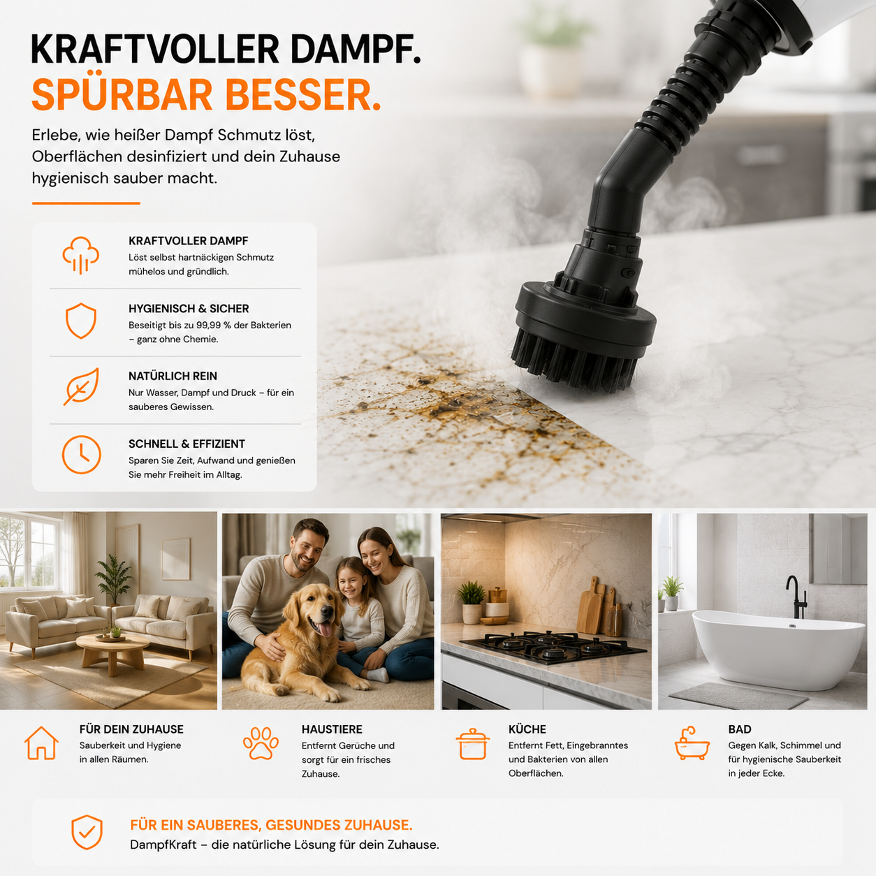 DampKraft® Hochtemperatur-Dampfreiniger