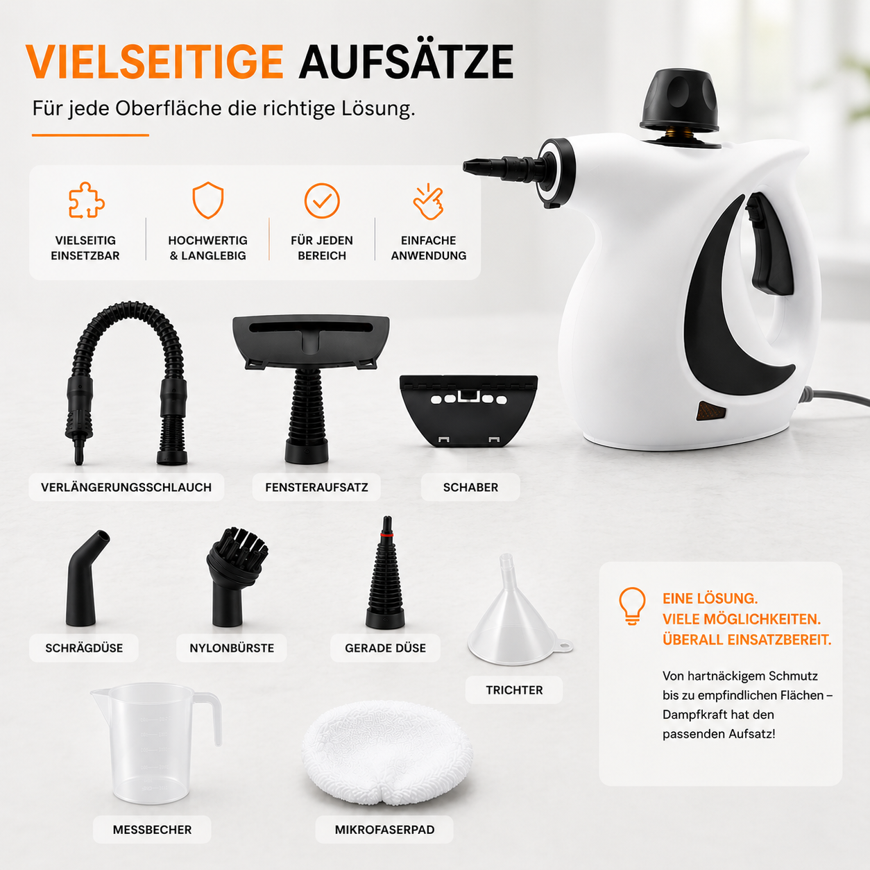DampKraft® Hochtemperatur-Dampfreiniger