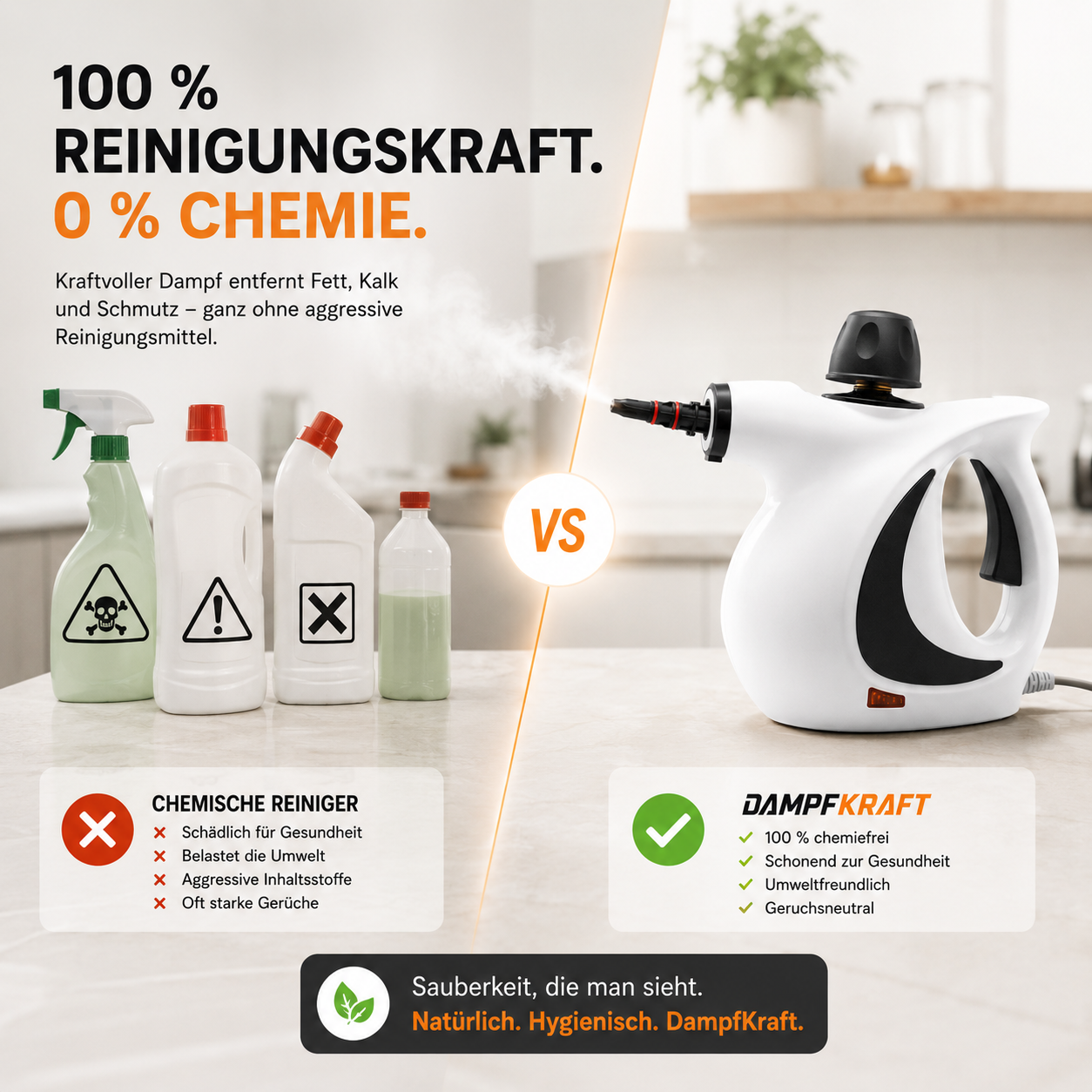 DampKraft® Hochtemperatur-Dampfreiniger