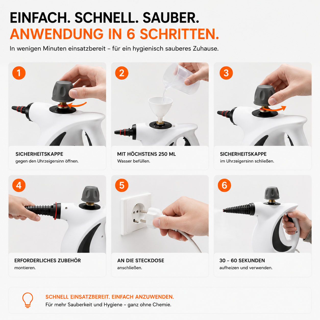 DampKraft® Hochtemperatur-Dampfreiniger