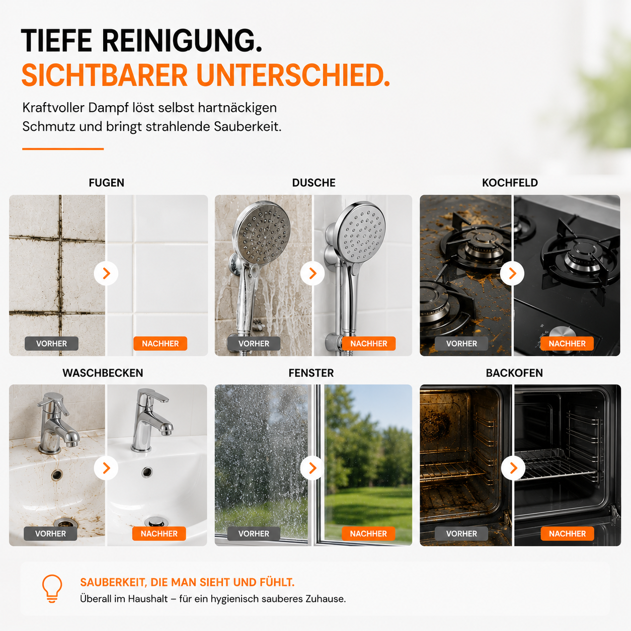 DampKraft® Hochtemperatur-Dampfreiniger