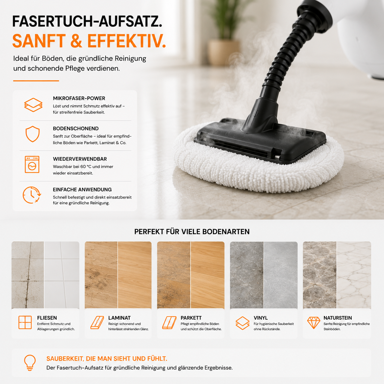 DampKraft® Hochtemperatur-Dampfreiniger