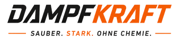 DAMPFKRAFT logo with tagline on a white background